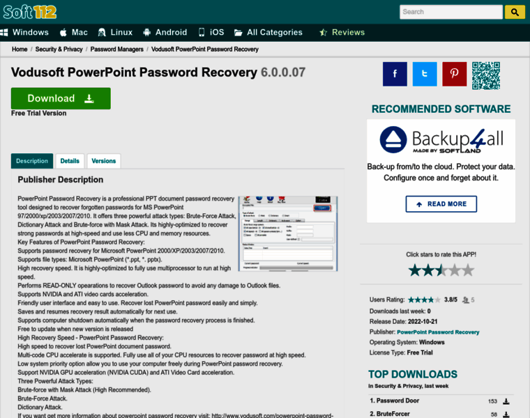 Vodusoft-powerpoint-password-recovery.soft112.com thumbnail