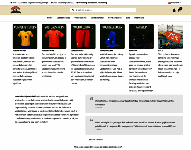 Voetbalshirtjeswinkel.nl thumbnail