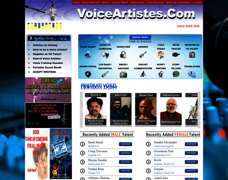 Voiceartistes.com thumbnail