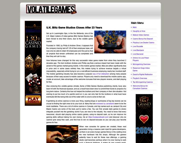 Volatilegames.com thumbnail