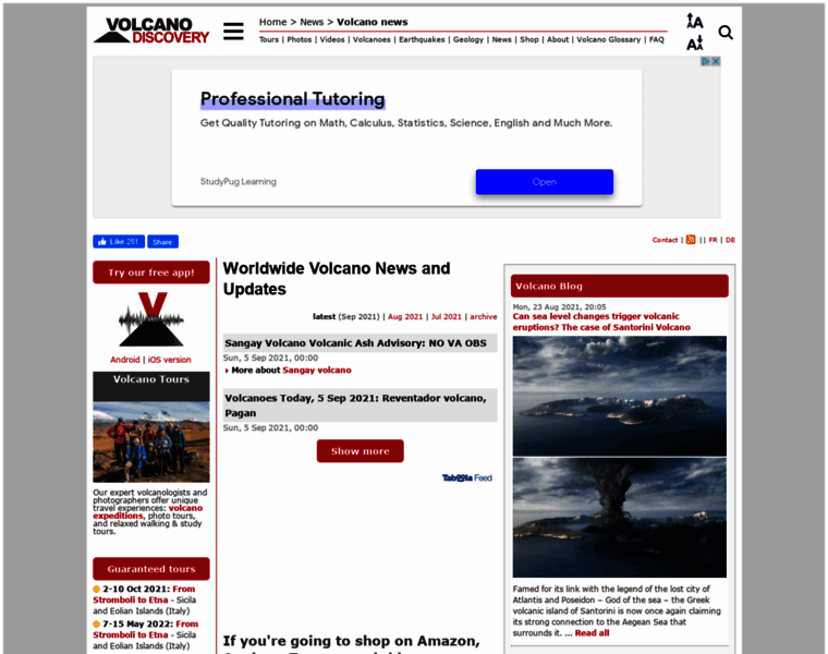 Volcano-news.com thumbnail