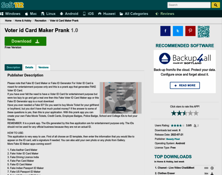 Voter-id-card-maker-prank.soft112.com thumbnail