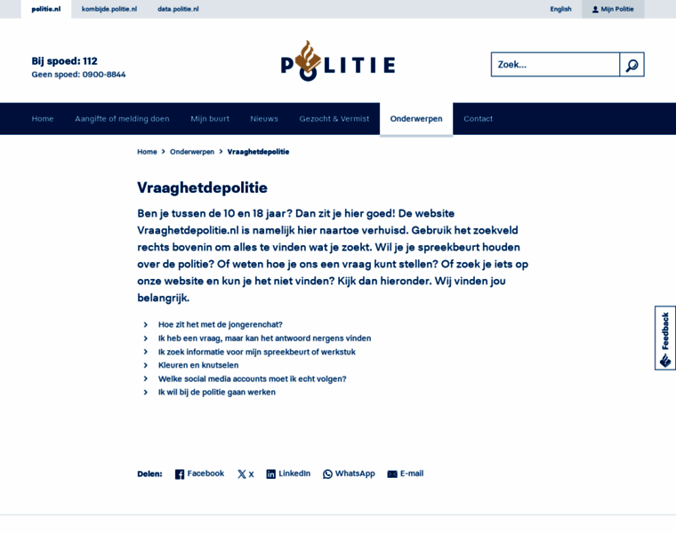 Vraaghetdepolitie.nl thumbnail