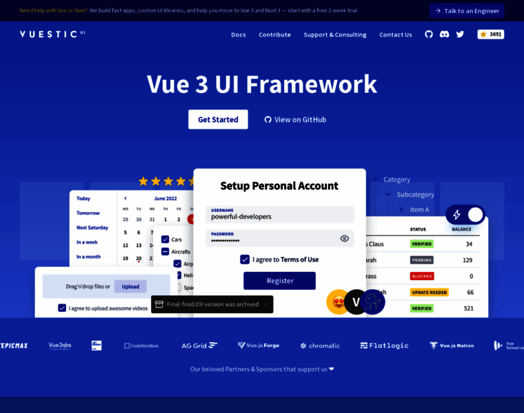 Vuestic.dev thumbnail