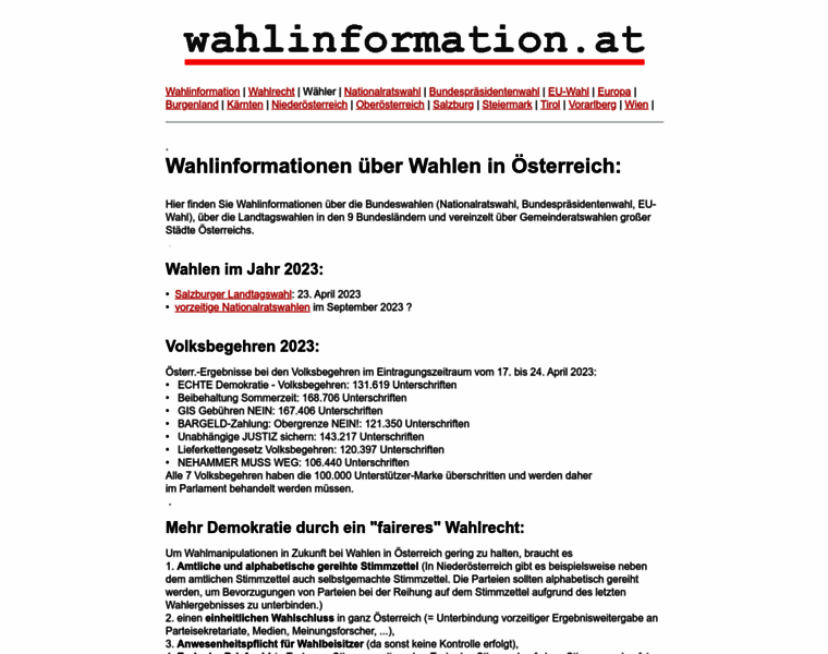 Wahlinformation.at thumbnail