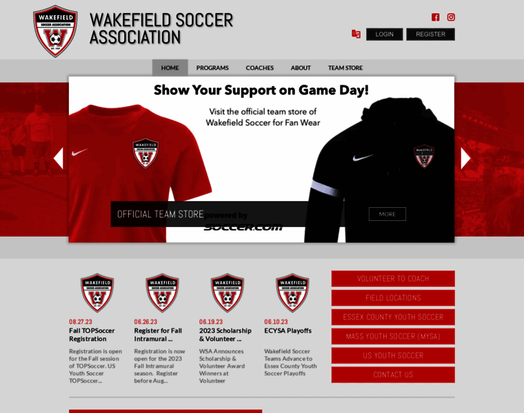 Wakefieldsoccer.org thumbnail