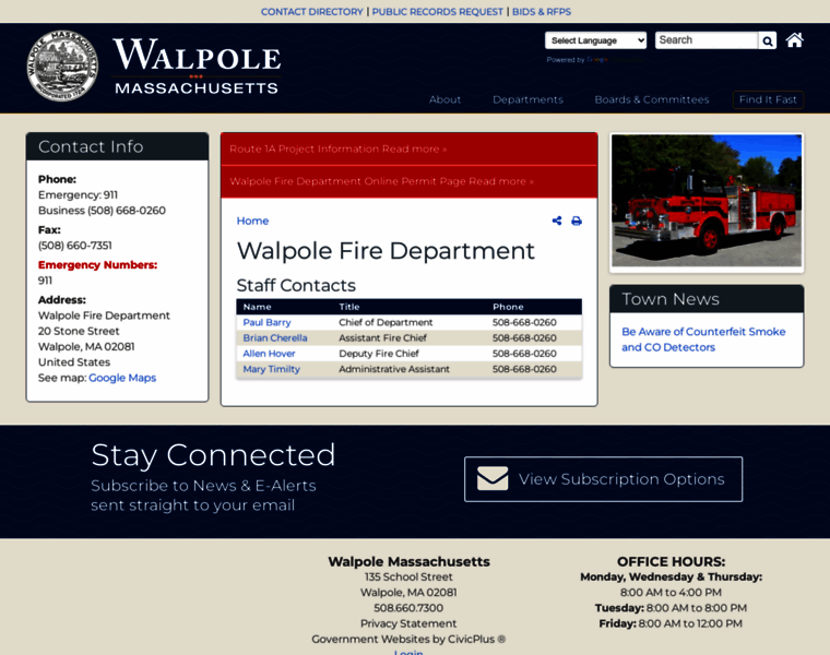 Walpolefire.com thumbnail