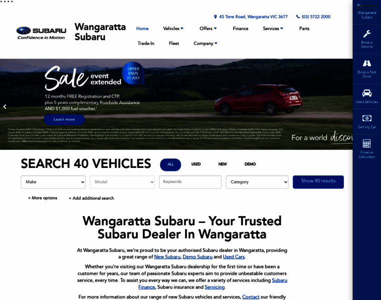 Wangarattasubaru.com.au thumbnail