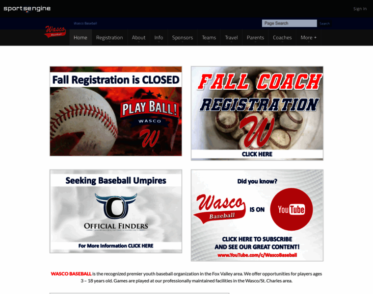 Wascobaseball.com thumbnail