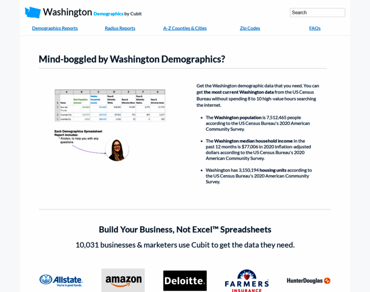 Washington-demographics.com thumbnail