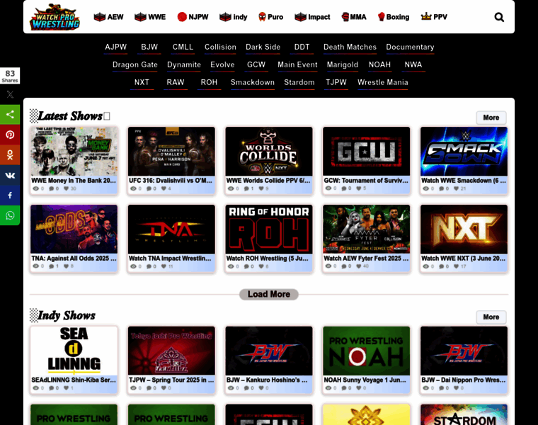 Watchprowrestlings.live thumbnail
