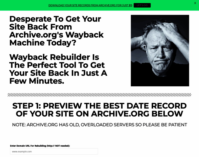 Waybackrebuilder.com thumbnail