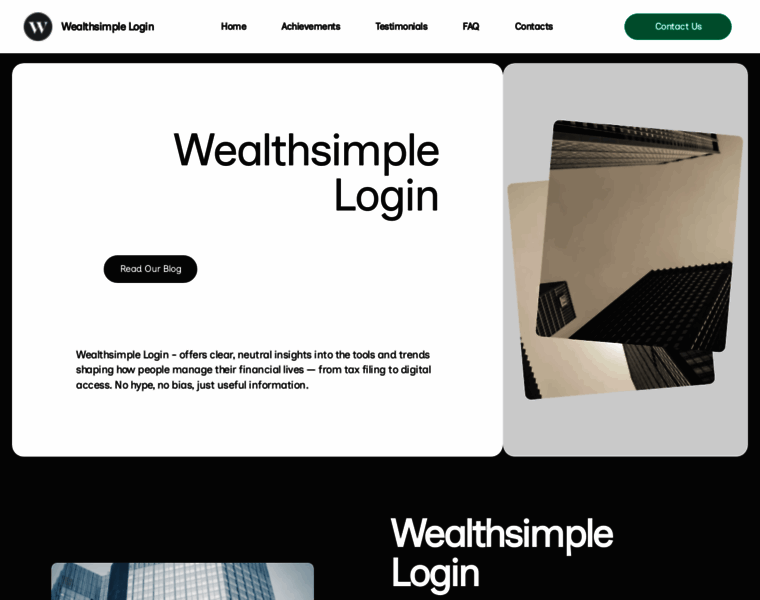 wealthsmple-web.ac at WI. Wealthsimple Login | Manage your portfolio
