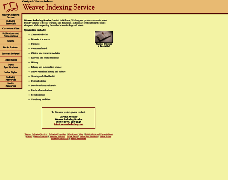 Weaverindexing.com thumbnail