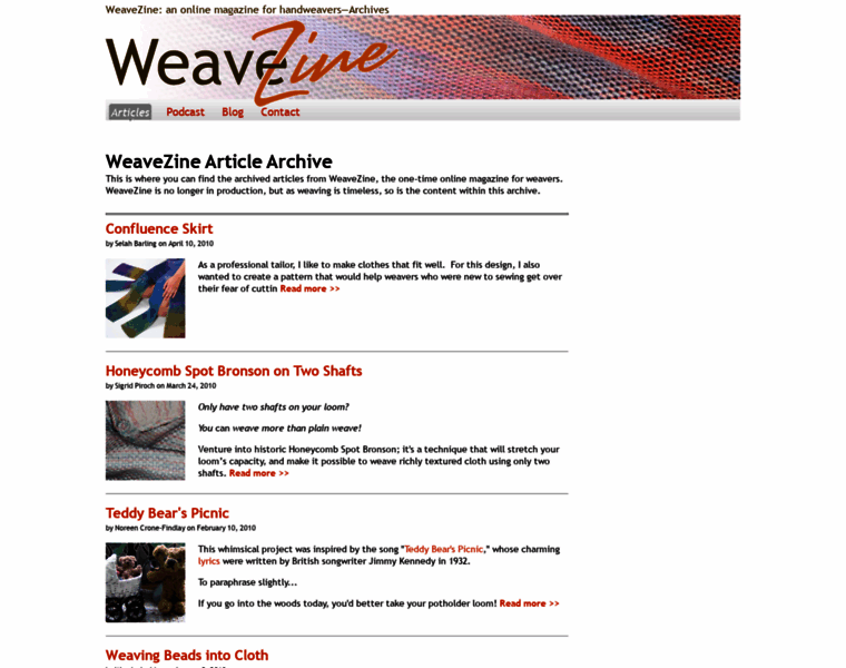 Weavezine.com thumbnail