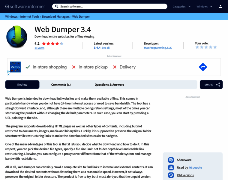 Web-dumper.software.informer.com thumbnail