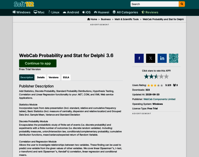 webcab-probability-and-stat-for-delphi.soft112.com at WI. WebCab ...