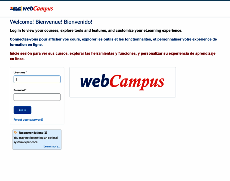 webcampusplus.ufcw.ca at WI. Login - webCampus (UFCW Canada / TUAC Canada)
