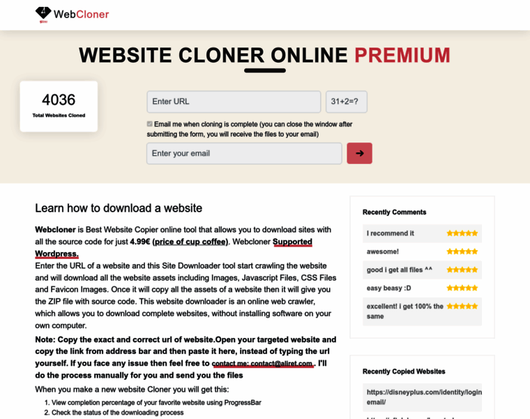 Webcloner.online thumbnail