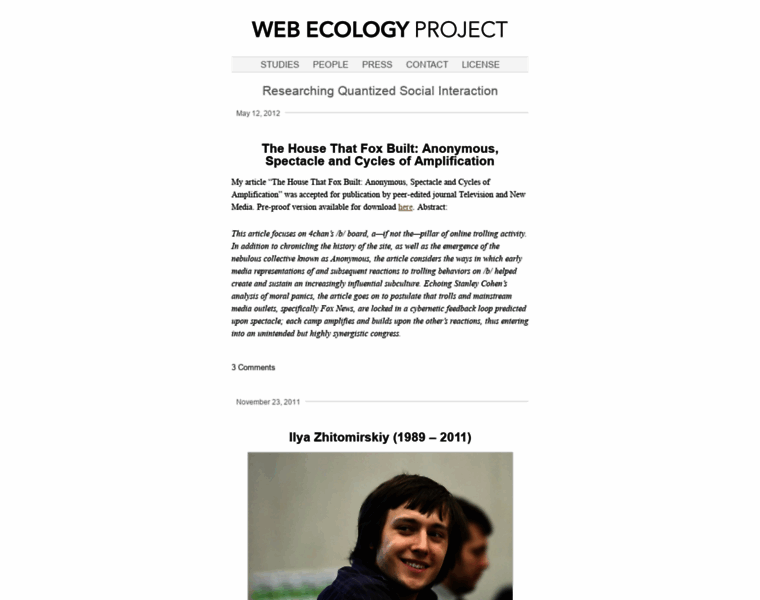 Webecologyproject.org thumbnail
