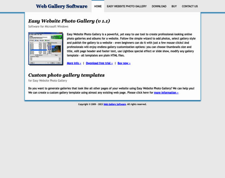 Webgallerysoftware.com thumbnail