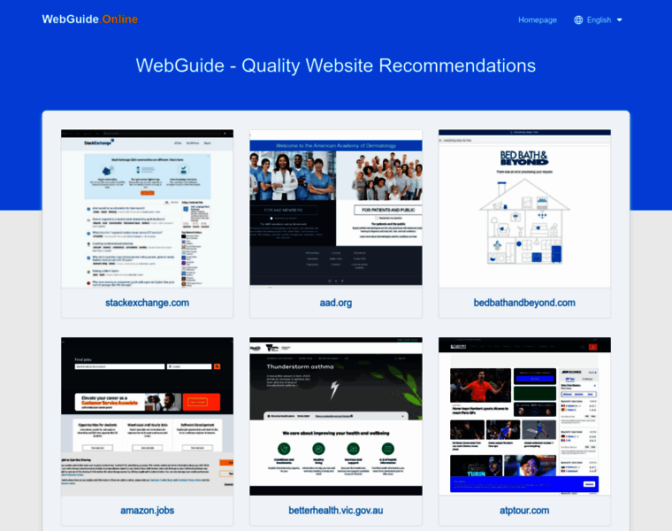 webguide.online at WI. WebGuide - Quality Website Recommendations