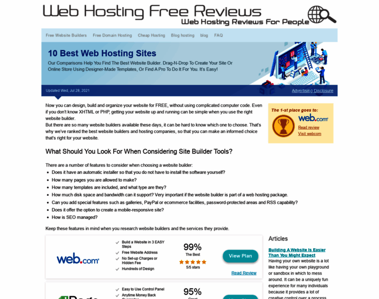 Webhostingfreereviews.com thumbnail