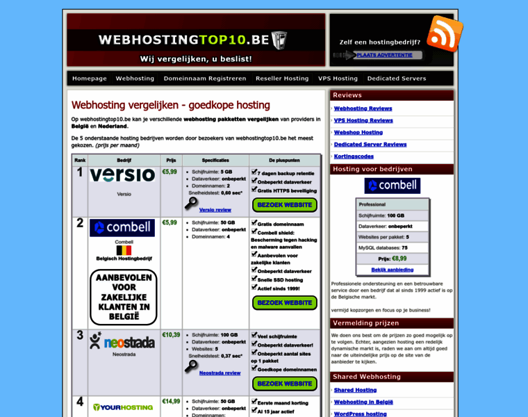 Webhostingtop10.be thumbnail