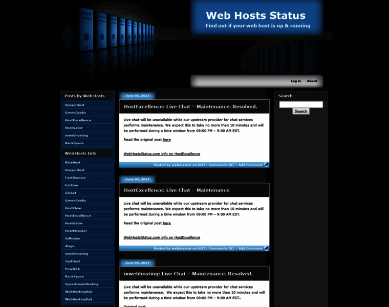 Webhostsstatus.com thumbnail