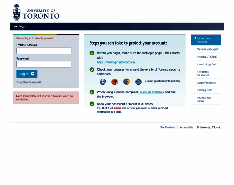weblogin.utoronto.ca at WI. weblogin | University of Toronto