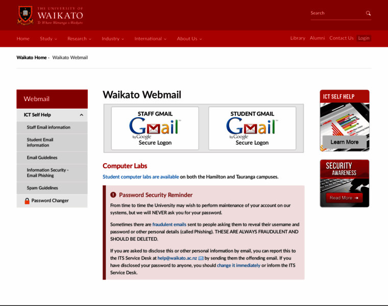 Webmail.waikato.ac.nz thumbnail
