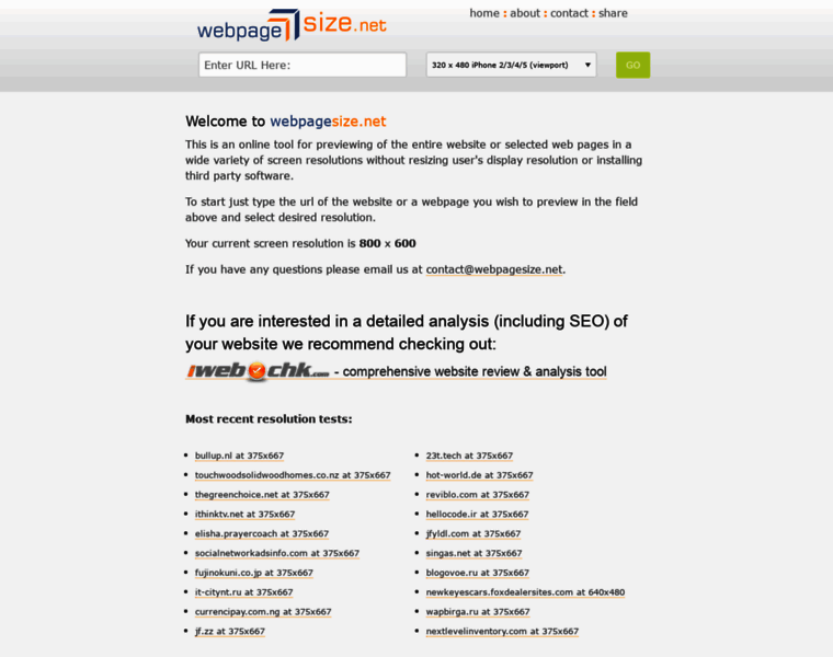 Webpagesize.net thumbnail Webpagesize.net thumbnail
