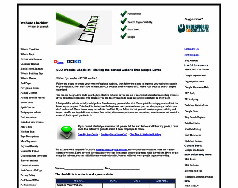 Website-checklist.net thumbnail