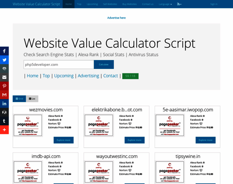 Websitevaluecalculatorscript.com thumbnail