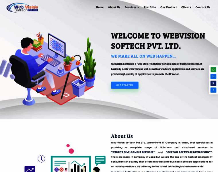 Webvisionsoftech.com thumbnail