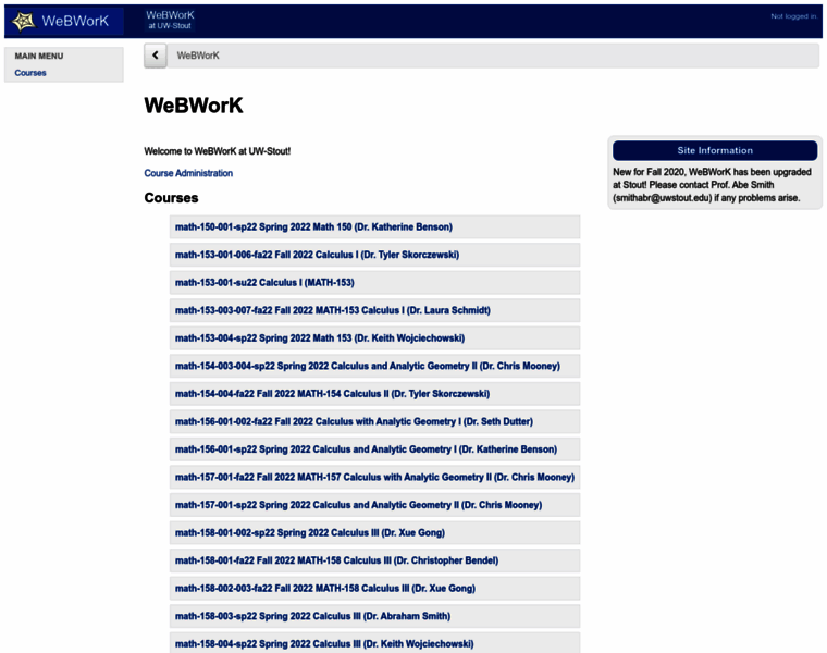 Webwork.uwstout.edu thumbnail