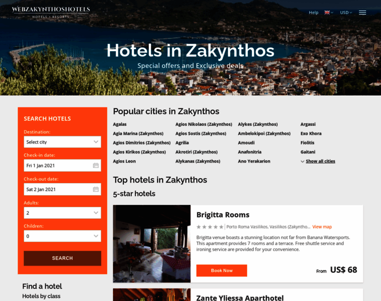 Webzakynthoshotels.com thumbnail