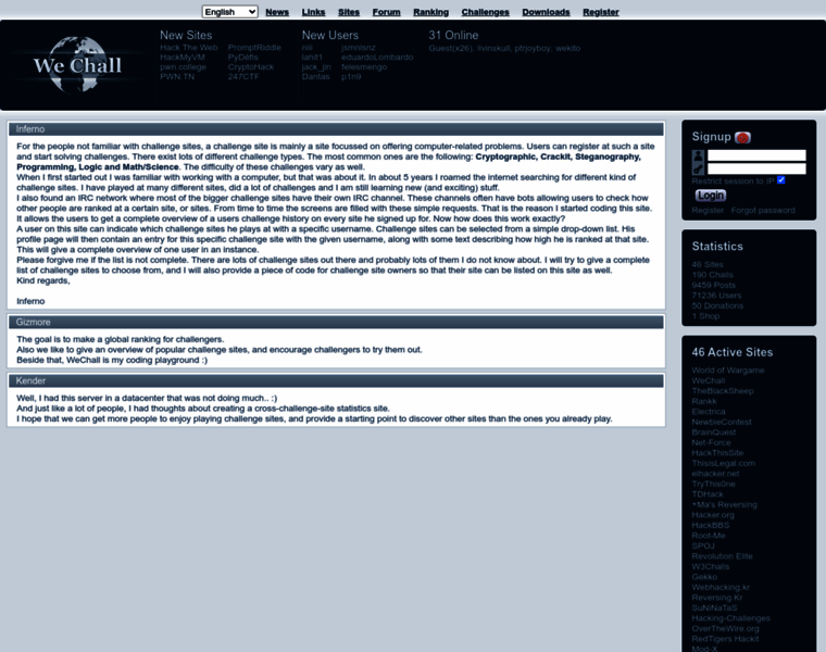 Wechall.net thumbnail