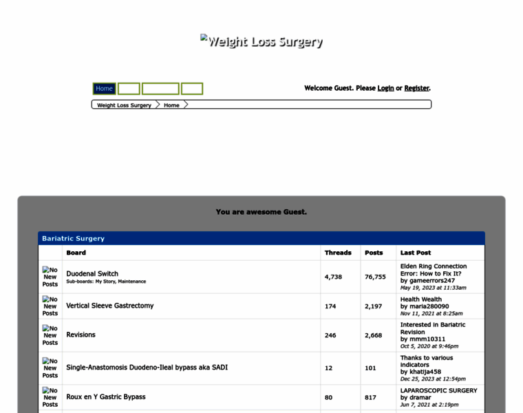 Weightlosssurgery.proboards.com thumbnail