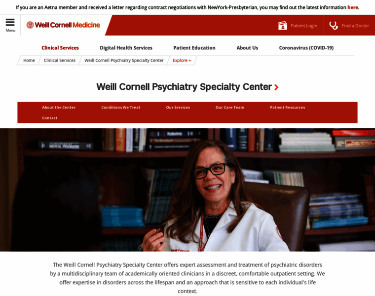 Weillcornellpsychiatrycenter.org thumbnail