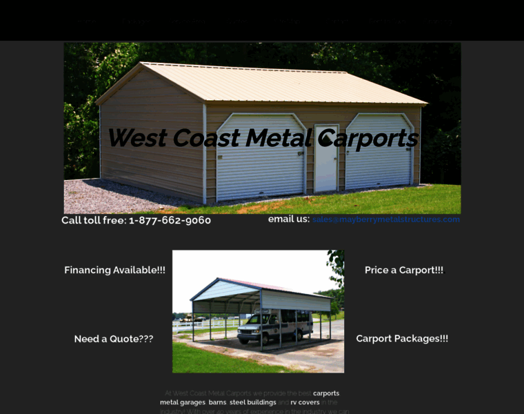 Westcoastmetalcarports.com thumbnail
