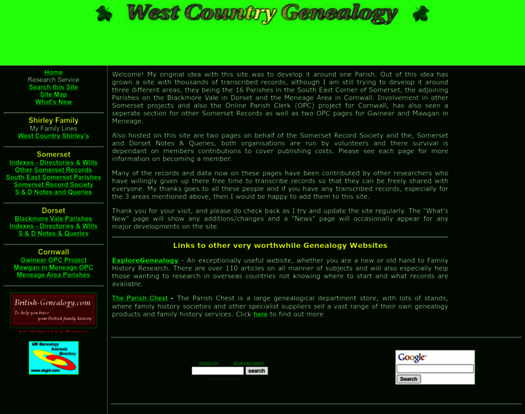 Westcountrygenealogy.com thumbnail