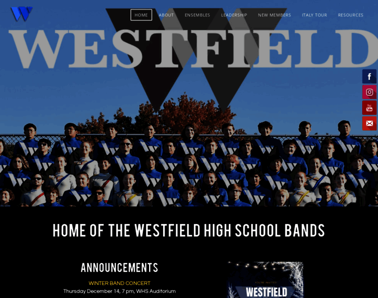 Westfieldhsbands.org thumbnail