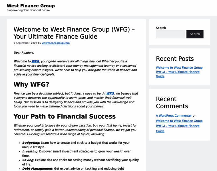 Westfinancegroup.com thumbnail