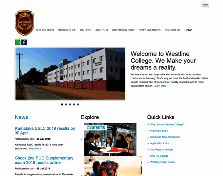 Westlinecollege.in thumbnail