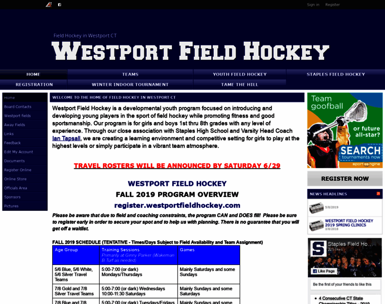 Westportfieldhockey.com thumbnail