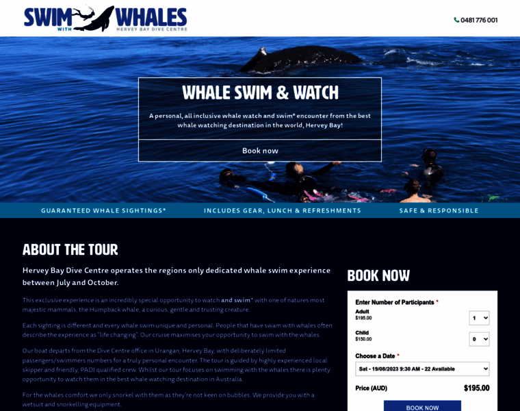 Whaleswimsherveybay.com.au thumbnail