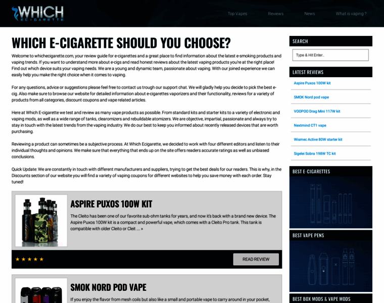 Whichecigarette.com thumbnail
