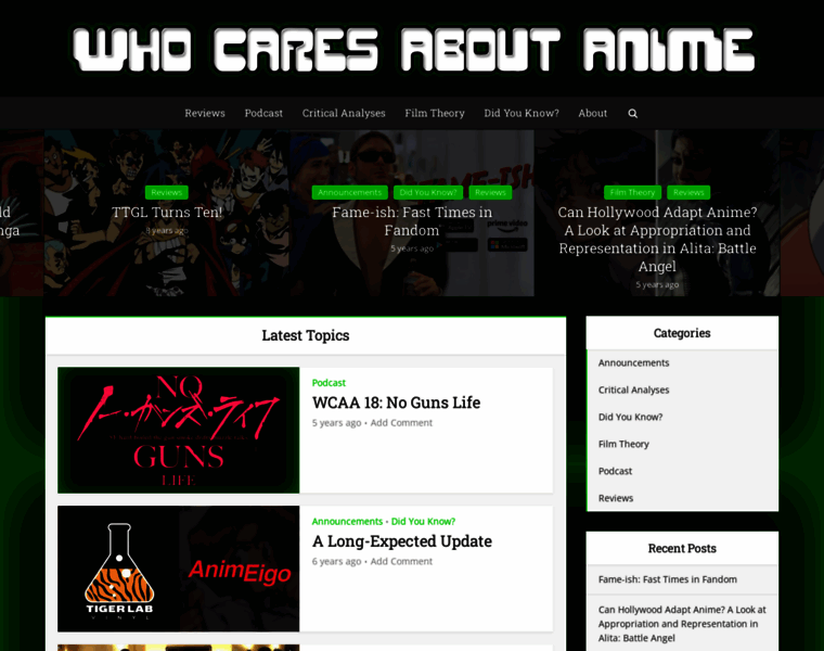 Whocaresaboutanime.com thumbnail