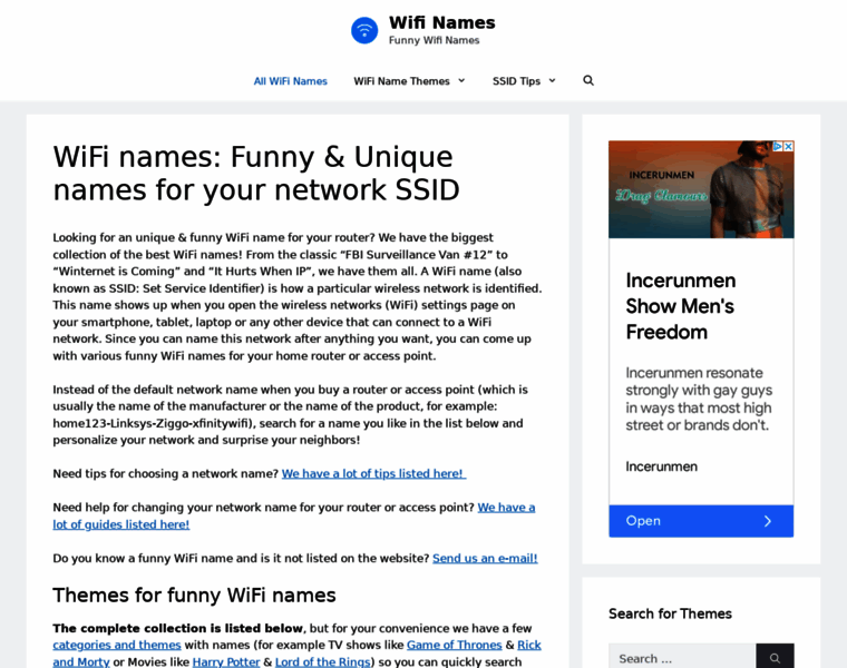 Wifi-names.com thumbnail
